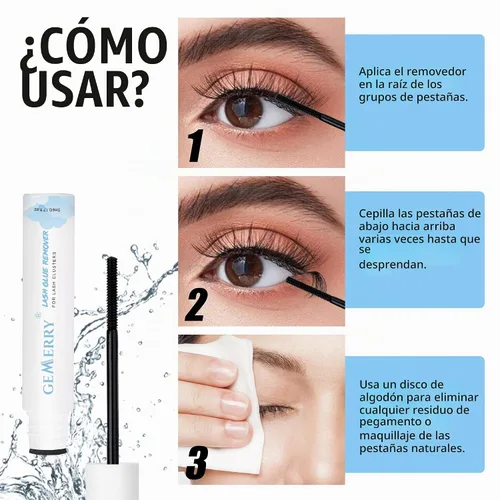 Vista 7 de GEMERRY Removedor de pestañas para extensiones de pestañas 5ml Pegamento para racimos de pestañas para racimos de pestañas Removedor de extensiones