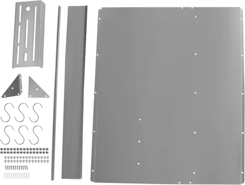 Vista 5 de Protector de pared con protector de pared de acero inoxidable para salpicaduras, con estante de almacenamiento integrado y estante colgante para uso