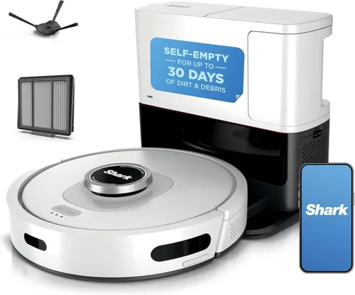 Vista 8 de Shark AV1010AE IQ Robot Aspiradora con Base de Autovaciado XL, Sin Bolsa, Capacidad de 45 Días, Navegación Avanzada, Alexa y Wi-Fi, Cepillo