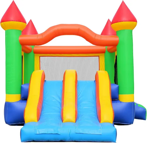 Vista 3 de Cloud 9 - Castillo de doble diapositiva de grado comercial 100% PVC y ventilador
