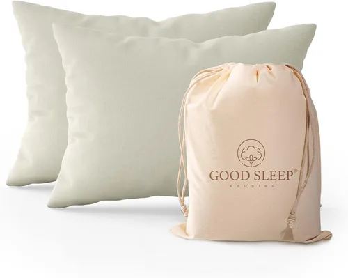 Vista 16 de Juego de 2 fundas de almohada Queen estándar, 100% algodón egipcio, ideales para el cuidado del cabello y la piel, fundas de almohada de tejido