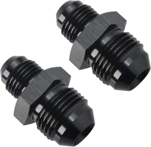 Vista 10 de 3AN macho a 3AN macho Flare 45 grados Unión acoplador adaptador de montaje aluminio negro