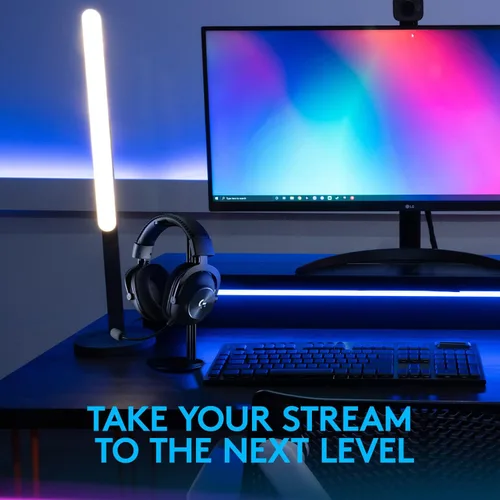 Vista 5 de Logitech G PRO X + Logitech para creadores Litra Beam, auriculares para juegos y luz para sonido profesional e iluminación al transmitir