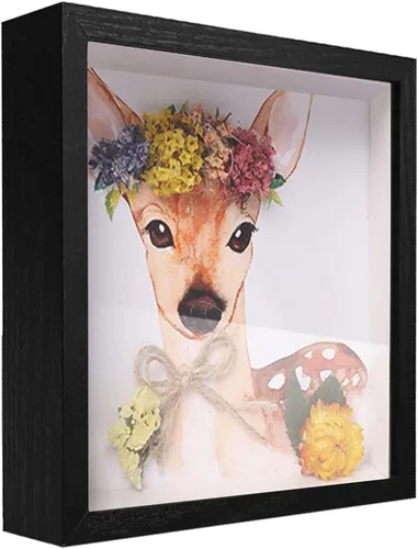 Vista 17 de Marco expositor 4x6 tipo shadow box, de madera con plexiglás, caja expositora para objetos de interés, medallas, manualidades, entradas y fotos