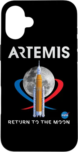 Vista 22 de Funda con logotipo para iPhone 15 Pro NASA Artemis Mission SLS Moon Insignia
