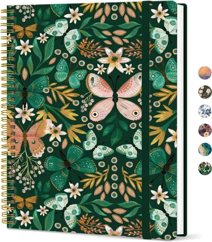 Vista 9 de Taja Diario Grande con Líneas en Espiral para Mujeres, Cuadernos de 8.5" x 11" para Trabajo con Rayado Universitario, Cuadernos A4 Estéticos Bonitos