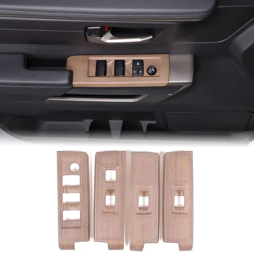 Vista 19 de Aunginsy Cubierta de Panel de Moldura de Botón de Elevación de Vidrio para Puerta de Automóvil Compatible con Toyota Tundra/Sequoia 2022-2025