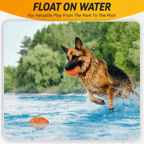 Vista 4 de FUSOTO Pelotas de 5.5 pulgadas para perros, juguetes de fútbol duraderos para perros masticadores agresivos, pelotas de rugby grandes, juguetes