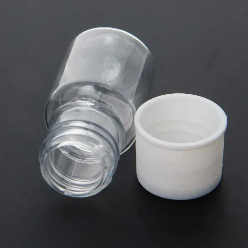 Vista 5 de Bettomshin 10 botellas de plástico PE de 0.2 fl oz (grado alimenticio) con tapas, botellas de agua de plástico de boca ancha de laboratorio, botella