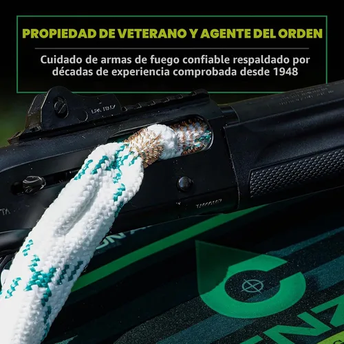 Vista 6 de Clenzoil Cobra Bore Cleaner – Pull-Through Gun Barrel Cleaning Tool – Brass Brush Embedded in Cotton Bore Rope – Reusable & Washable – Includes CLP