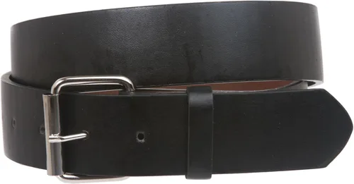 Vista 15 de Beltiscool 1 1/2" (38 mm) Snap On Plain Leather Jean Belt con hebilla de rodillo Amarillo