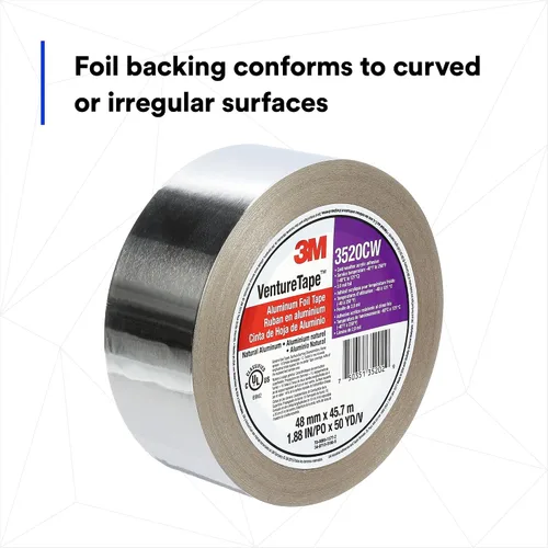 Vista 4 de 3M Venture Tape 3520CW - Cinta de aluminio (1.890 in x 149.9 ft, 3,7 mil) 1 rollo