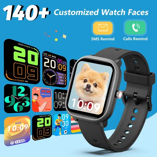 Vista 5 de Reloj para Niños para Niñas y Niños de 6-15 Años - Reloj Inteligente para Niños de 1.8" Rastreador de Fitness, Sin Necesidad de Teléfono, Podómetro