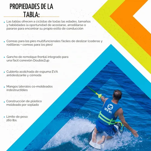 Vista 6 de You Got This 260 Board and Handle Combo with EVA Foam Padding, All-in-One Kneeboard, Wakeboard, Wakeskate, and Wakesurf Board for Kids, Teens, and