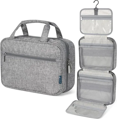 Vista 11 de PAVILIA Neceser Colgante Bolsa de Viaje para Mujeres y Hombres, Organizador de Cosméticos Plegable, Bolsa de Maquillaje Resistente al Agua