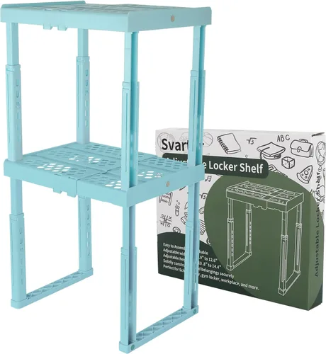 Vista 12 de Svartur Estante de casillero para casillero escolar, altura y ancho ajustables, organizador de casillero, apilable, herramientas de casillero