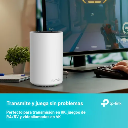 Vista 9 de TP-Link Deco XE70 Pro AXE4900 Tri-Band WiFi 6E Sistema de WiFi en Malla - Puertos WAN/LAN de 2.5G, Wi-Fi 7 de 4.9 Gbps, Cobertura de 730 m², Conecta