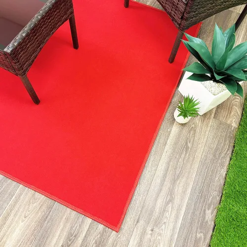 Vista 13 de KOECKRITZ Alfombra pasillo 4'x50' interior/exterior duradero suave - rojo