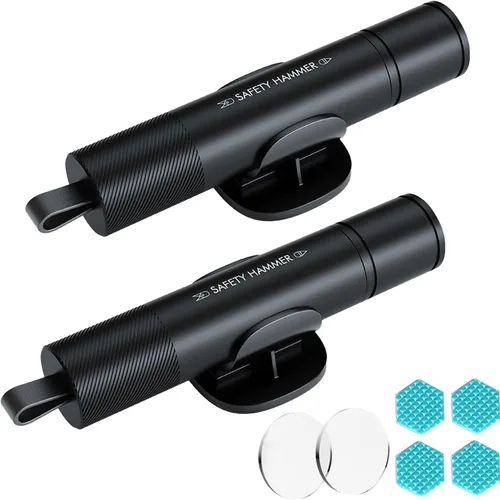 Vista 12 de MOTORBUDDY Rompedor de Ventanas Cortador de Cinturón de Seguridad, Herramienta Rompedor de Ventanas de Coche, Rompedor de Vidrio de Emergencia