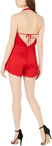 Vista 3 de KENDALL + KYLIE Mameluco para mujer halter martillado rojo
