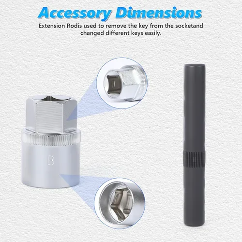 Vista 3 de BELEY Tuercas de bloqueo de rueda Spline para llave de rueda automotriz removedor de tornillos antirrobo Kit de extracción de llaves