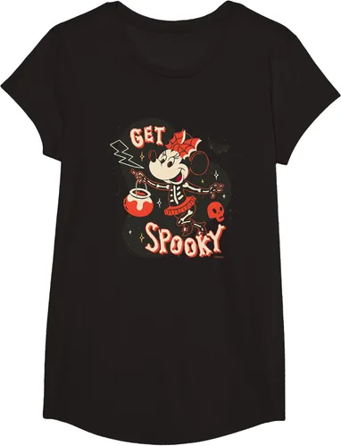 Vista 4 de Disney Disfraz de esqueleto de Minnie Mouse para Halloween, camiseta espeluznante Negro
