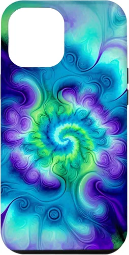Vista 26 de Tie Dye Colorido Azul Cian Púrpura Verde Diseño Caso para iPhone 17