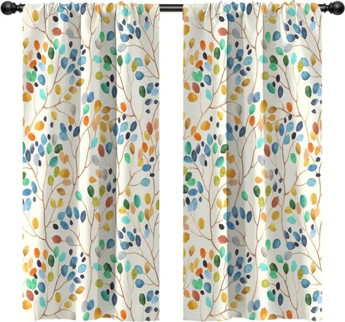 Vista 53 de Cortinas de cocina de estilo granja occidental con bolsillo para cortinero, pequeñas y cortas, estilo café rústico, cabaña, puerta de granero