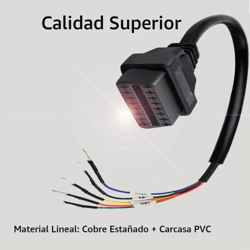 Vista 3 de OBD1 12 pines a OBD2 16 pines escáner adaptador de herramienta de diagnóstico, OBD II Herramienta de diagnóstico de coche Adaptador de cable