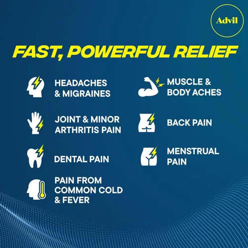 Vista 2 de Advil Liqui-Gels - Analgésico y reductor de fiebre, medicamento para el dolor para adultos con ibuprofeno 200 mg para dolor de cabeza, dolor