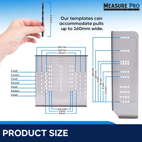 Vista 5 de Kit de plantilla de instalación de hardware para puerta y cajón de gabinete MeasurePro Fabricado en EE. UU