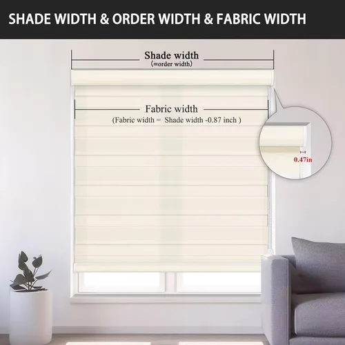 Vista 3 de Persianas de cebra Changshade para ventanas interiores con filtro de luz, persianas de cebra con cordón para puertas corredizas de vidrio