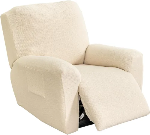 Vista 31 de KRFOONN Fundas elásticas para sillón reclinable con estampado, fundas para sillas reclinables de 4 piezas, fundas para sillón reclinable Lazy Boy