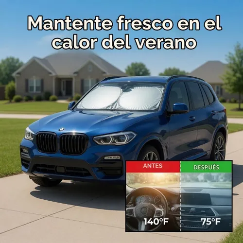 Vista 4 de Parasol plegable para parabrisas de automóvil, camión, SUV, protector