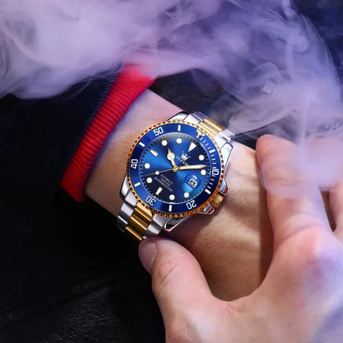 Vista 2 de OLEVS Reloj mecánico para hombre ahueca hacia fuera impermeable reloj de cuerda automático para hombres