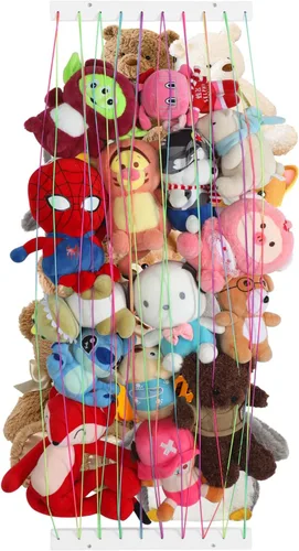 Vista 11 de Organizadores de almacenamiento de animales de peluche, soporte de juguetes de peluche, red colgante de hamaca de zoológico para habitación
