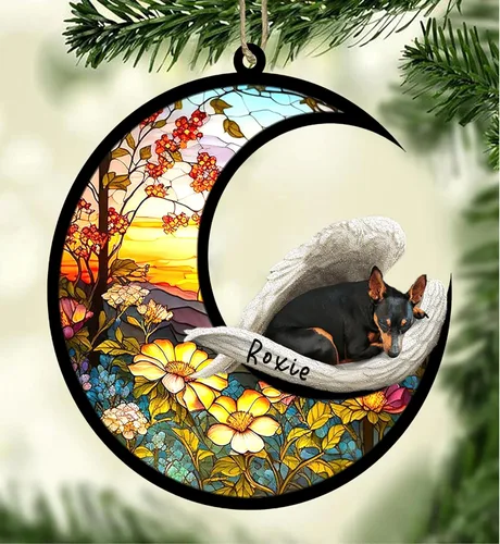 Vista 76 de Atrapasoles conmemorativo personalizado para perros, adorno navideño de Airedale Terrier, recuerdo por pérdida de mascota, regalos conmemorativos