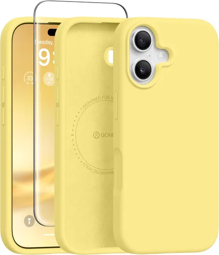 Vista 252 de GONEZ Funda magnética para iPhone 12 Case / 12 Pro Case, compatible con MagSafe, [protector de pantalla + protector de lente de cámara], funda