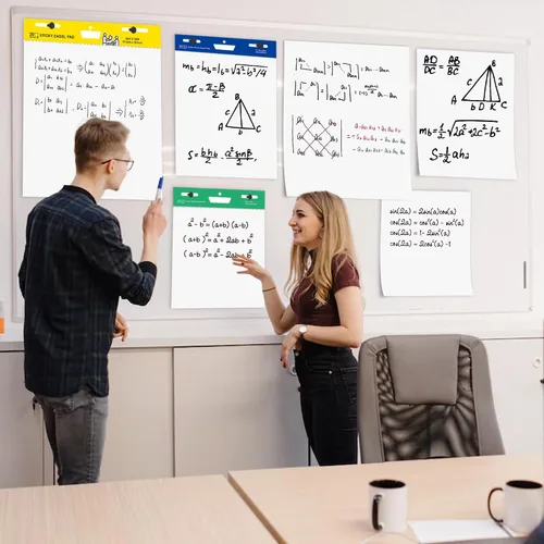 Vista 6 de Super Sticky Easel Pad,25 in x 30 in Self Stick Flip Chart Paper,30 Sheets/Pad,2 Pad/Pack,Large White Premium Anchor Chart Paper,Easel Paper for