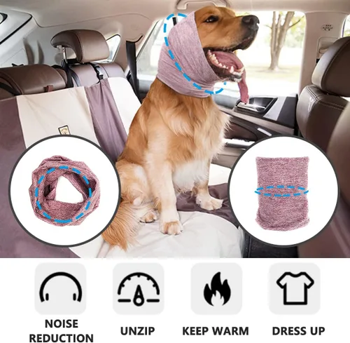 Vista 10 de Orejas silenciosas para perros, orejeras para aliviar la ansiedad y calmar a los perros, redecilla para proteger el ruido, acicalamiento