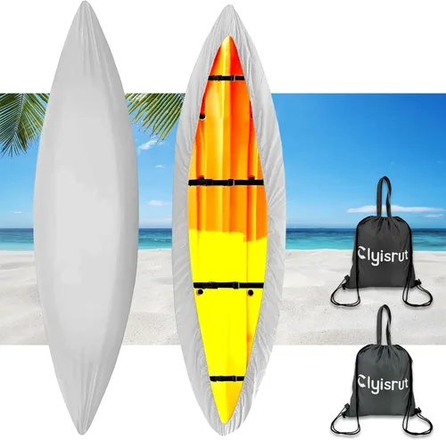 Vista 9 de Fundas impermeables para kayak de 10 a 16 pies para almacenamiento al aire libre, accesorios de cubierta de canoa, cubierta de lancha Oxford