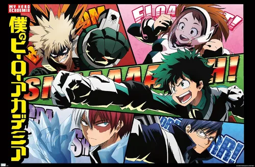 Vista 10 de Trends International My Hero Academia - Póster de pared de cómic, 14.72 x 22.37 pulgadas, versión enmarcada de madera de granero