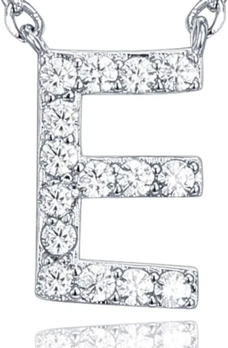Vista 46 de PAVOI 14K White Gold Plated Cubic Zirconia Initial Necklace Letter Dainty Necklaces for Women