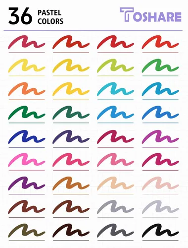 Vista 4 de TOSHARE Marcadores de acuarela de 36 colores y punta fina de doble punta para libros de colorear para adultos, bolígrafos de pintura sin sangrado