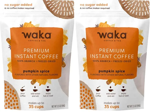 Vista 18 de Waka - Café instantáneo de calidad, tostado medio descafeinado, granos arábica y liofilizados. Bolsa de 35 porciones para café instantáneo caliente