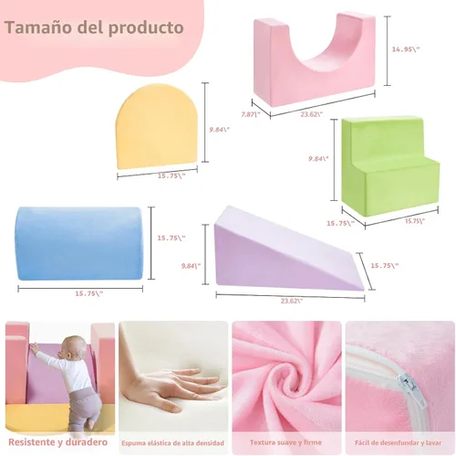 Vista 2 de IFNOW Juguetes de Escalada para Niños Pequeños de Interiores, Juego de 7 Piezas de Bloques de Escalada de Espuma para Niños Pequeños, Escalada