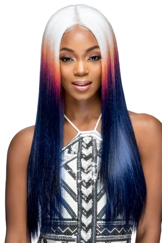 Vista 6 de Vivica A. Fox Espectro, encaje frontal HD, línea de cabello prearrancada, resistente al calor, largo y liso, multicolor, peluca de encaje natural