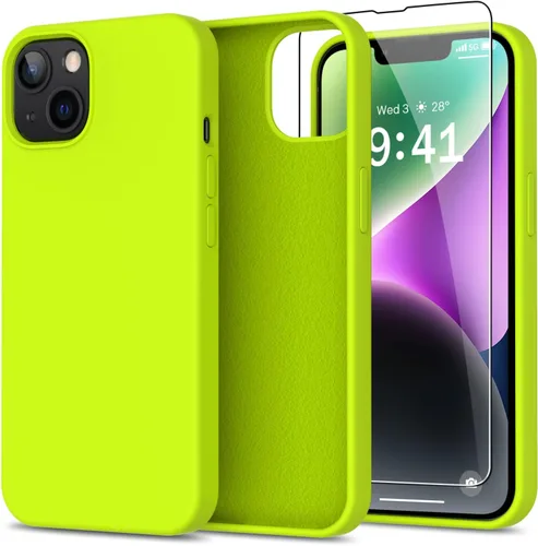 Vista 41 de bemal Funda para iPhone 14 Pro con protector de pantalla, silicona líquida de ajuste delgado, forro de microfibra suave, diseñada para mujeres