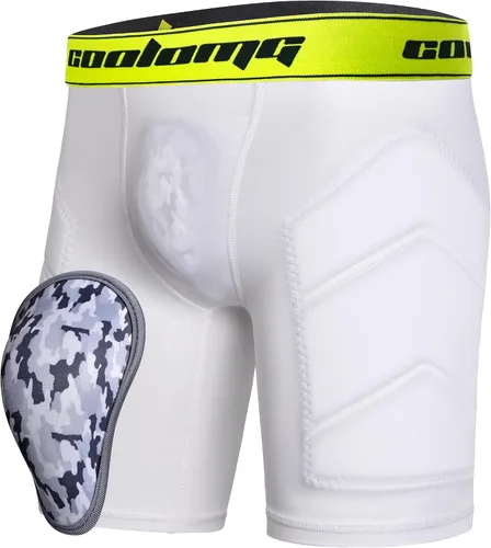 Vista 7 de COOLOMG Pantalones cortos deslizantes de béisbol para niños y jóvenes, con copa atlética suave, acolchados, pantalones cortos de compresión