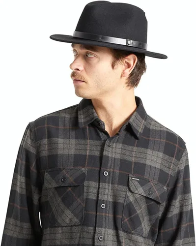 Vista 2 de Brixton Messer - Sombrero de fieltro de borde medio para hombre Negro